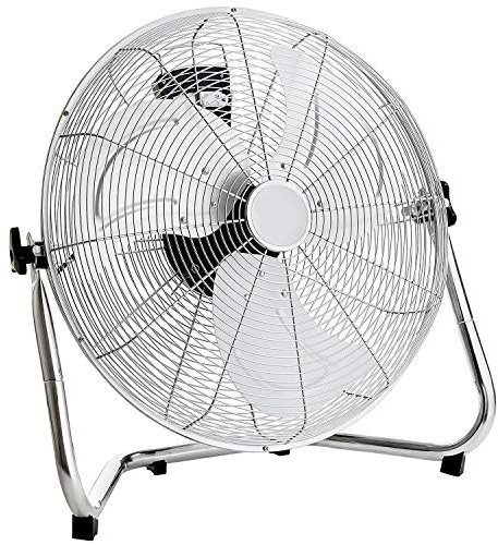 Bravich 20 Chrome Gym Garrage Home Office Floor Fan with 3 Speeds and Adjustable Standing Fan Head 20 INCH / 51 CM Cooling Fan With 120 Degree Vertical Tilt