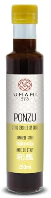 Umami Salsa Ponzu (Salsa di Soia e Limone) 250ml - Prodotta con Agrumi siciliani BIO (varietà simile a quella Giapponese) e con Salsa di Soia Artigianale Giapponese