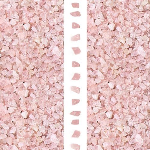 gemshan 2lb Rosenquarz Natürlicher Zerkleinerter Kristallsplitter 7mm-9mm Getrommelter Heilkristallstein für Aquariumvase Pflanzendekoration Schmuck DIY