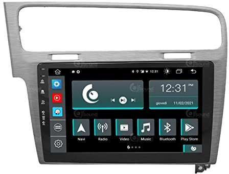 JF Sound - Autoradio Android JF-033W7-X9C - Per VW Golf 7 - CarPlay e Android Auto Wireless - GPS - 4GB RAM - 64GB ROM - DAB+ - 10 HD - Grigio Satinato - Prodotto in Italia