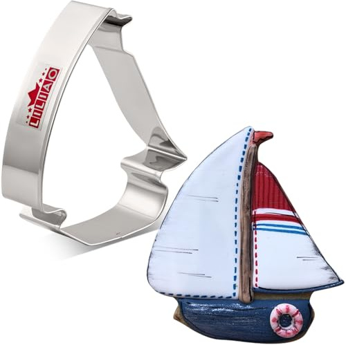 LILIAO Ausstechform Segelboot 9,4 cm Keksbrot Sandwich Ausstechformen Edelstahl