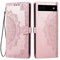 HONLEN Cover for Google Pixel 6A (6.1 Inches) Premium PU Leather Wallet Flip Magnetic Closure Case, Mandala Embossed Design with 3 Card Slot, Stand Case Rose Gold