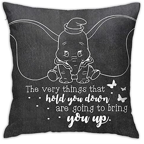 Lawenp Kissenbezug für Dumbo Anime Kissenbezug Damen Herren weicher Kissenbezug für Wohnzimmer Sofa Couch Bett Auto Kissenbezüge Kissenbezug 18×18in