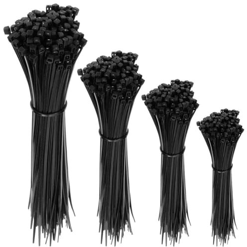 Faburo 400pz Fascette Plastica per Cablaggio, Fascette Stringicavo,Fermacavo Nere Elettricista, Nylon Cavi Fascette, 100 pz x 80/100/150/200mm