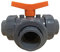PVC 3-Wege Kugelhahn T-Bohrung 20 mm | Sanitär Pool Teich | Anschluss 3 x 20 mm
