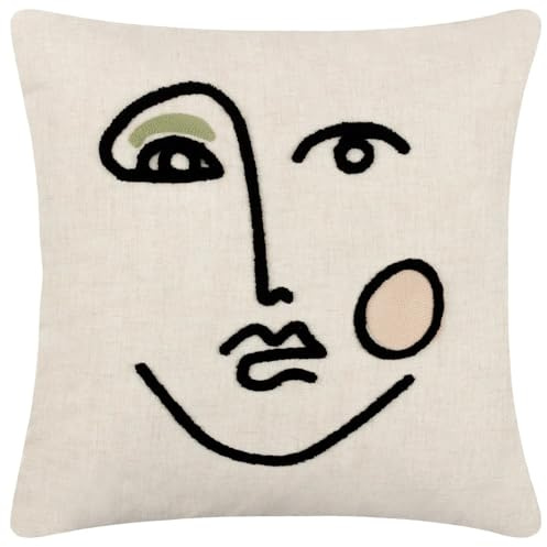 furn. Cleo Cushion Cover, 45 x 45 cm (Pack of 1), Pink/Green
