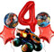Cartoon Geburtstagsdeko 4 Jahre, 6 PCS Cartoon Luftballons, Thema Party Ballon Dekoration, Luftballons Geburtstagsfeier, Kindergeburtstag Deko Ballon, Luftballon 4. Geburtstag Jungen