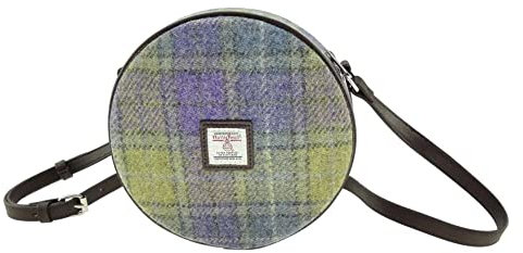 Harris Tweed Glen Appin Bannock Kleine Runde Umhängetasche LB1204 (Col 112 Lime/Grün), Col 112 Lime/Grün Mehrfarbig, s