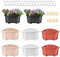 ORIMERC 25 cm, 8 vasi verticali da parete in plastica, per giardino, soggiorno, da appendere alla finestra, per interni ed esterni, per piante, fiori, erbe aromatiche, con drenaggio, 4 colori