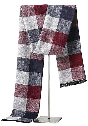 ZONTO Schal Plaid Schal Herren Winter Warmer Schal Herren Geschäftsschal Langer Schal-W