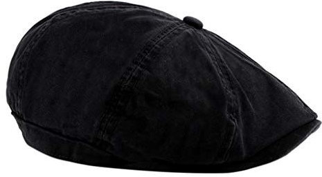 Baskenmütze Leopard Mode Herren Klassisches Barett Zeitungsjunge Schiebermütze Lässiger Cabbie Hut Jungen (Black, One Size)