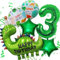 Dino Geburtstag Deko 3 Jahre, Geburtstagsdeko 3 Jahr Jungen, Dinosaurier Folienballons Grün, Luftballons Dino Happy Birthday, Luftballon 3, Dschungel Geburtstag Deko für 3 Jahre Geburtstagsparty