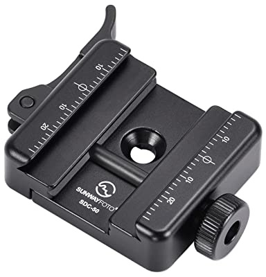 SUNWAYFOTO SDC-50 Arca Swiss Schnellspannklemme für Gewehr mit Picatinny-Adapter, 50 mm