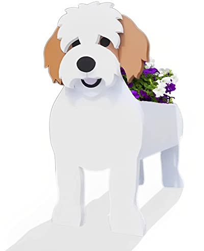 TQQEPOOL Bernboyero Hund Pflanzer for Outdoor-Pflanzen-Garten Hund Geformt Pflanzer Pflanztopf-Tier Lagerung Container Pflanzer for Outdoor-Pflanzen Home Gift (Color : Kava Bear, Size : 34 * 24cm)