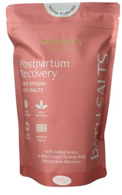 Mummy’s Organics Postpartum Epsom Bath Salts | Soothing Recovery Blend with Lavender and Chamomile Essential Oils | Witch Hazel & Arnica | Ideal for Post-Birth | Eco-Friendly Packaging | 500g