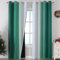 VEHEDE Ombre Farbverlauf Thermovorhang Kälteschutz Warm Hitzeschutz Gardinen mit Ösen Wohnzimmer, Vorhänge Blickdicht, Schallschutz Verdunklungsvorhänge, H 214 x B 132 cm, Dunkelgrün und Weiß, 2er Set