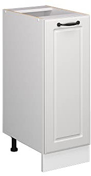 Vicco Apothekerschrank R-Line, Medizinschrank für die Küche, Weiß Landhaus/Weiß, 30 cm, AP Eiche