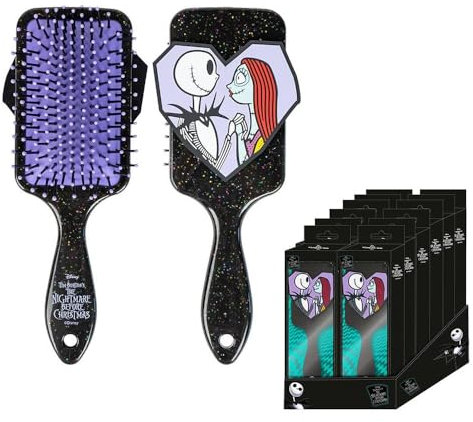 CERDÁ LIFE'S LITTLE MOMENTS - Nightmare Before Christmas Haarbürste - Schwarz - Entwirrungsbürste - Jack und Sally Druckdesign - Originalprodukt