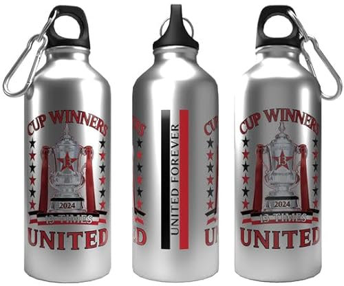 Partisan United Water Bottle Cup Winners 2024 2-Lid Aluminium 750ml Silver