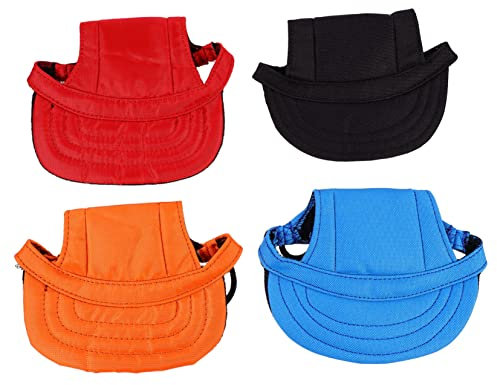 SEWOART 4er-Set Hundekappen Atmungsaktiv Mit Ohrlöchern Und Verstellbarem Nackenband Für Haustier-Outdoor
