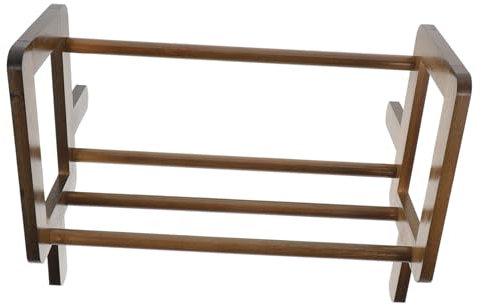 GLSTOY Scaffale Per Libri in Bambù Organizzatore Da Scrivania Espositore Verticale Per Libri e Riviste Scaffale Per Dischi in Vinile e Accessori Design Compatto e Facile Da Installare