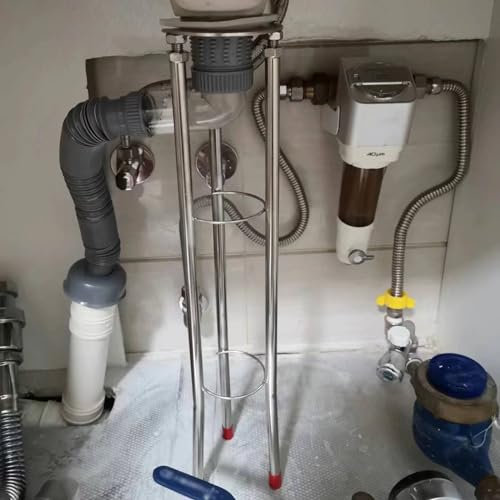 Unterbau-Spülbeckenhalterungen Küchenspüle-Unterbau-Waschbecken-Stützhalterung, tragbares Waschbecken-Reparatursystem, einziehbare, rutschfeste Edelstahlstange for Badezimmer, Toilette, Küche, 17 22 2