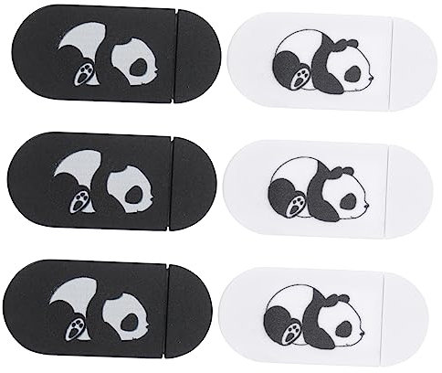 Gadpiparty 6stücke Panda-Muster Webcam-Abdeckung Schutz Für Laptop Und Tablet Mit Beweglichem Schieber Für Datenschutz Einfach Zu Bedienen Starker Kleber Weiße Schwarze Teile
