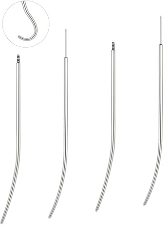 BodyAce 16G 18G 20G Piercing Tapers Kann Beliebig Gebogen Werden, Gewindefreier Stretching Kit Anschrauben Assistant Tool, Piercing Insertion Pin für Ohr/Nase/Lippe