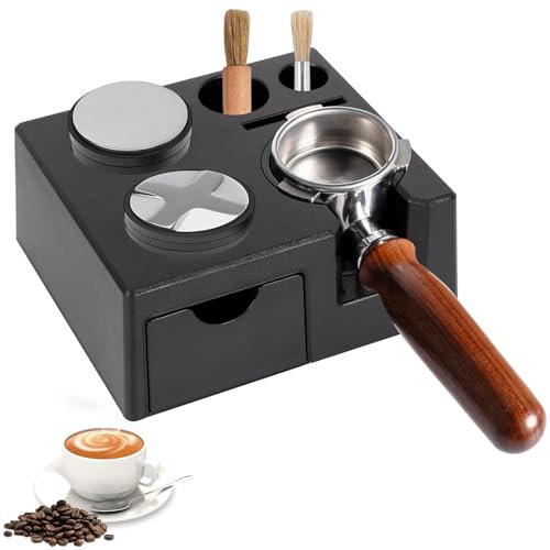Tamper Station für Barista (51-58mm), Tamperstation aus ABS Kaffeefilter Tamper Halter mit Rutschfesten Füßen Kaffee Tamping Station für Siebträger, Tamper, Caffee Leveler, WDT Tool, Barista Zubehör