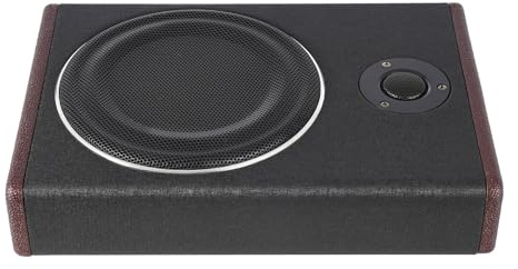 WINPANG Auto Subwoofer, 8 Zoll 600W Slim Compact Car Stereo Eingebauter Verstärker Frei Einstellbar Edelstahl Unter Autositz Subwoofer Schwarz
