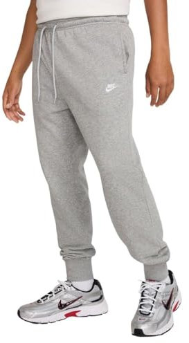 Nike Pantaloni Jogger in French Terry Club – Uomo, Dk Grey Heather/Lt Smoke Grey/White, FN3801-063, L