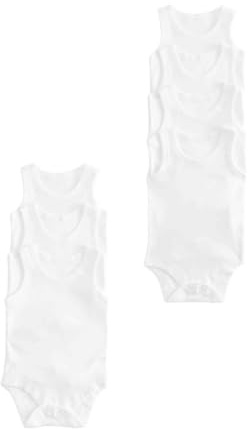 Marks & Spencer Bambino Senza Maniche Body 7-Pack – Unisex per Bambini e Ragazze – 100% Puro Cotone