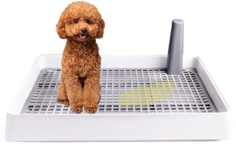 Soporte para almohadillas para de cachorro, bandeja para orinal para perros, inodoro de entrenamiento de malla, solución de baño para mascotas para razas pequeñas, funciona con la mayoría de