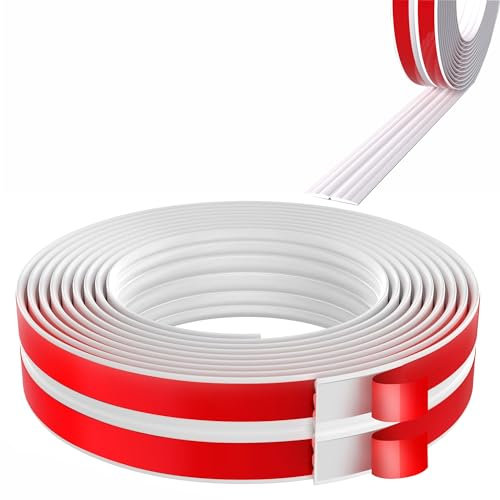 XkuiHF Selbstklebend Kantenschutz Leisten, Selbstklebende Anti-Kollision-Streifen, Anti-Kollision-Aufkleber, Wandeckenschutz, Tischeckenrandstreifen, schöne Kantenlinien, Innenecken (Weiß-6m)