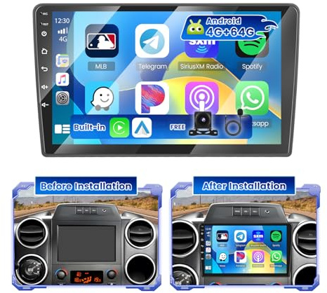 Hikity Autoradio Android 15 4G+64G pour Citroen Berlingo B9 2008-2017 | pour Peugeot Partner 2008-2019, Écran 9'', Carplay Android Auto sans Fil FM/RDS GPS WiFi SWC + CAM+MIC