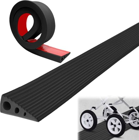 Rampe de seuil de porte en caoutchouc noir - Rampe de seuil pour fauteuil roulant - Charge maximale : 800 kg - Rampe d'accès pour robot aspirateur, déambulateur, poussette, scooter électrique - 100 cm