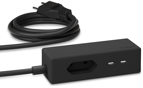 Brennenstuhl Hugo! TRAVEL Steckdosenleiste mit USB C 20W PD und Euro Steckdose (Mehrfachsteckdose 3-Fach mit 2X USB C, 1,5m Kabel, ideal für mobiles Laden im Zug, Flughafen und auf Reisen) deep Black