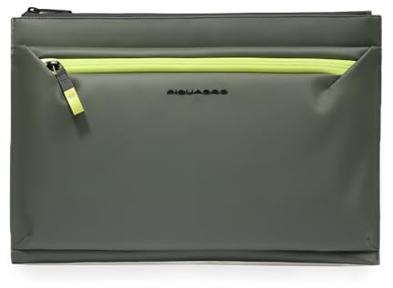 PIQUADRO - Pochette Impermeabile Porta Tablet 13 Gommata - Uomo - Verde | Anti-acqua, Protettiva, Alloggio device, Trasferte, Uso quotidiano, Ufficio e business