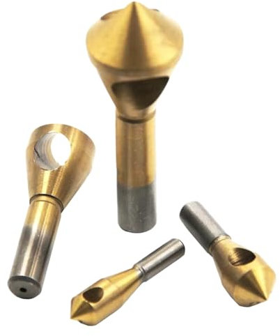 4 Pieces Countersink Chamfering Drill Bit Deburring Tools Set For Efficient Taper Hole Cutting In Various Materials Internal Chip Removal Drill Bits