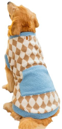 Hunde Sweatshirt Stretch Fleece Weste Warmer Hundepullover Pullover für kleine und mittlere Dog Haustier Winterkleidung für den Innen- und Außenbereich,Kaffee,4XL
