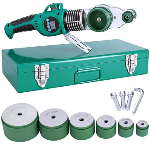 Saldatrice professionale a manicotto 1000 W, saldatrice per tubi | Saldatrice per materie plastiche (20-25-32-40-50-63 mm), saldatrice per tubi (150-340 ℃), per connessioni stabili
