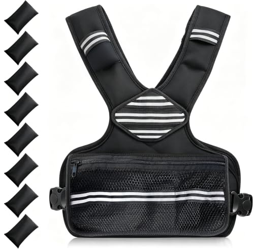 JX Fitness Weighted Vest for Strength Training,Adjustable 2.7–9kg Weight Vest for Men & Women,Convenient Pocket, Iron Sand Weighted Vests,Ideal for Gym,Yoga Training and Aerobic Exercises
