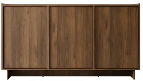 Mirjan24 Kommode Yolkyn K147 - Modernes Sideboard mit 3 Türen, 6 Innenfächern, grifflosem Öffnungssystem - Highboard/Anrichte/Mehrzweckschrank (Nuss Warmia)