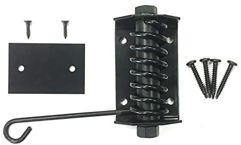 Gate Shut - Flat Closer, Powder Coated, Self Closing Adjustable for Wood and Vinyl Gates, Works Great for Yard, Pool and Dog Enclosures, Outdoor Spring – Made in USA