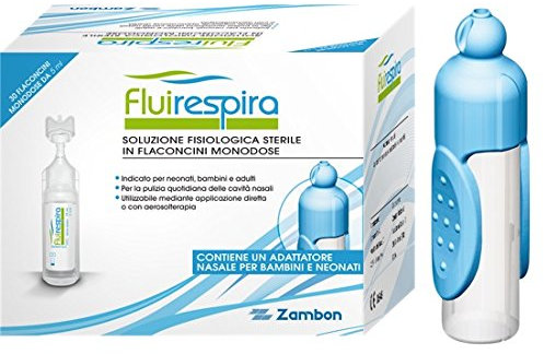 Fluirespira soluzione fisiologica terile, 30 flaconcini monodose con protegginasino per bambini e neonati