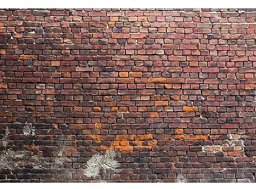 YongFoto 3x2m Vinyl Foto Hintergrund Ziegel Alt Dreckig Backstein Mauer Verwittert Fotografie Hintergrund für Fotoshooting Portraitfotos Fotografen Kinder Fotostudio Requisiten