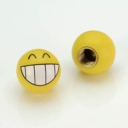 LST 2x VENTILKAPPE REIFENVENTIL KAPPE KUGEL SMILEY GRINS GELB PKW LKW MOTORRAD