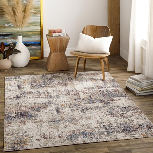 Livabliss Asward Indoor Outdoor Rug - Large Boho Rugs for Living Room 200x275 cm Dining, Kitchen Carpet, Patterned Neutral and Coloured Rugs, Waterproof, Stain Durable - Beige and Blue