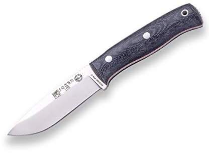 joker Sopravvivenza Coltello CM111 Lynx, Canvas Micarta Manico, 10,5 cm Lama di Böhler N695, Fodero in Pelle Nera, Strumento per la Pesca, Caccia, Campeggio e Trekking