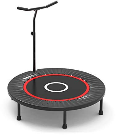 Boden Trampoline Outdoor Indoor Bungee Sport Jumping Fitness Sport Faltbares Fitness-Heimtrampolin mit verstellbarem Handlauf - Heimtrampolin Indoor - Rebounding Tiny Trampoline with Springs System